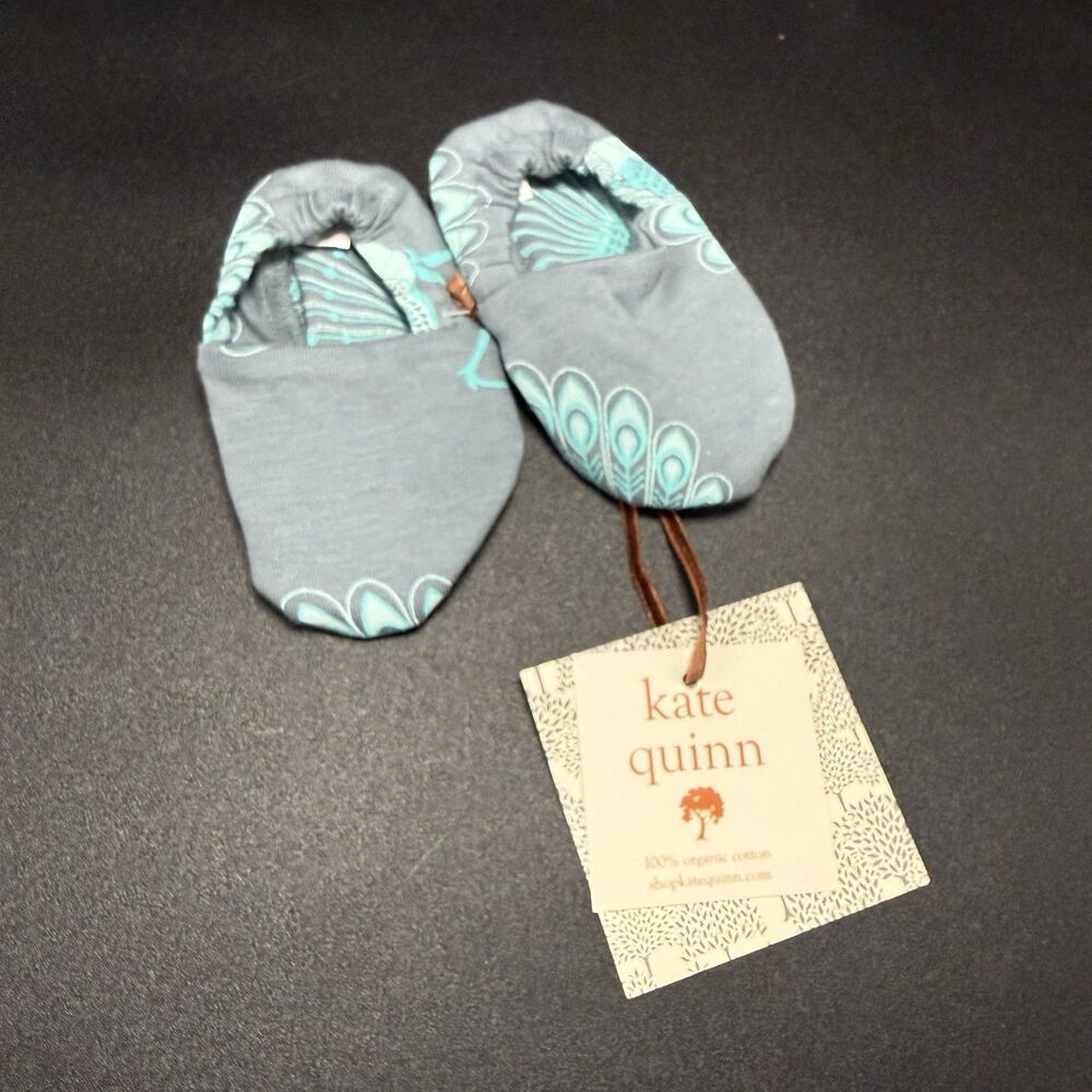 New Kate Quinn Booties Infant 3-6 Months Green Peacock Slip On Cover